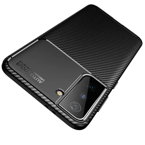Produktbild Hülle für Samsung Galaxy S21 5G Schutzhülle Silikon Case Schwarz Carbon Optik