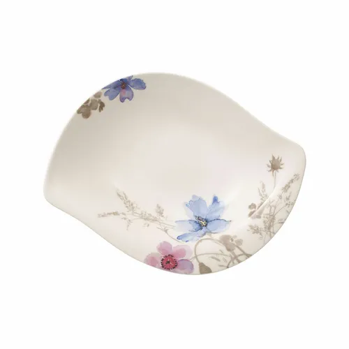 Villeroy & Boch Mariefleur Gris Tiefe Schale 29 cm - Salatschüssel aus hochwertigem Premium Porzellan, spülmaschinen- und mikrowellenfest, ideal für Beilagen und Salate mit verspieltem Blumenmuster.