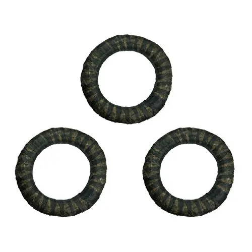 DekoPrinz Strohkränze mit Vlies, 3 Stück | ø 30 cm Durchmesser | 5 cm Stärke | Strohrömer, Türkranz, Deko-Kranz, Kranz-Rohling, Strohring