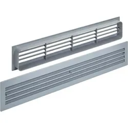 Produktbild Paar Lüftungsgitter Brise Für Türen Schlitzlochung Grau 1