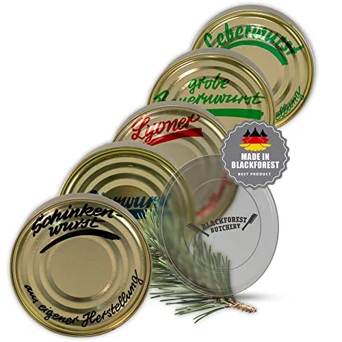 Schwarzwald Metzgerei: 5x Dosen Wurstspezialitäten im Set – mit Frischedeckel - 5x 400g Wurstkonserven - Lyoner, Leberwurst, Schinkenwurst, Bierwurst grobe Bauernwurst – mit 1 Jahr MHD lange haltbar