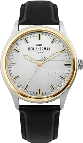 Ben Sherman Mens Analogue Classic Quartz Watch WB036B - Armbanduhren mit elegantem runden Zifferblatt und hochwertigem Lederarmband. Wasserdicht bis 5 bar, ideal für den täglichen Gebrauch.