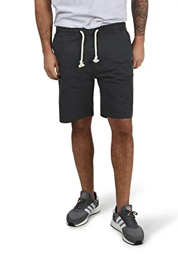 Indicode IDAbbey Herren Chino Shorts Bermuda Kurze Hose mit Stretch Regular Fit, Größe:L, Farbe:Black (999)