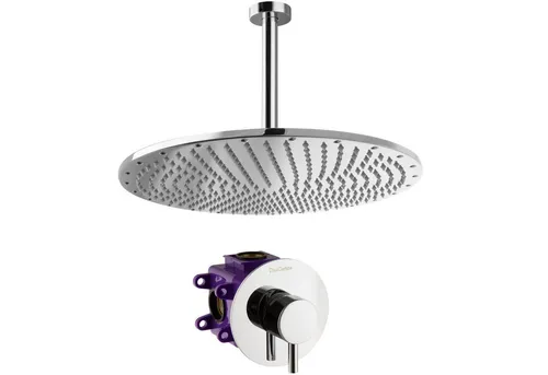 PaulGurkes Regendusche Einhandmischer Unterputz Duscharmatur Chrom - Elegante Einhandmischer Unterputz-Duscharmatur aus massivem Messing mit langlebiger Keramikkartusche. Ideal für eine moderne Dusche mit einfacher Reinigung und hochwertiger Verchromung.