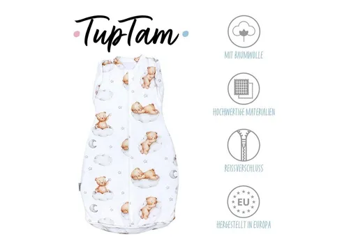 TupTam Pucksack Unisex Baby 2.5 TOG Komfortable Wattierte Pucksack 0-3, 3-6 Monate