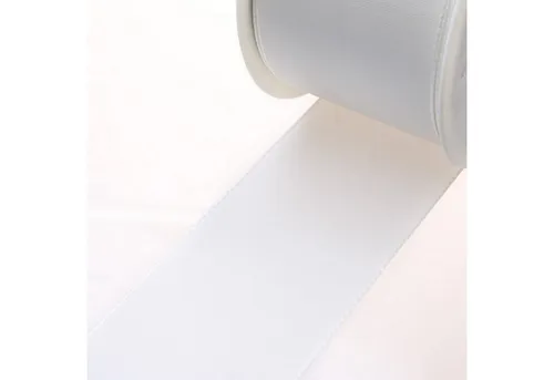 Deko AS Dekoband Taftband ohne Draht - weiß - 60 mm - Rolle 50 m - 8391 20-R 060