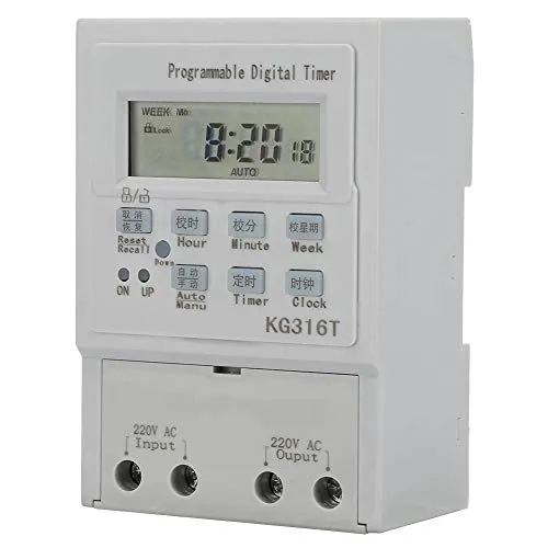 AC 220V Zeitschaltuhr,1W 25A Mini Digitaler Zeitschalter Programmierbarer Steuerzeitschalter 1 Minute - 168 Stunden