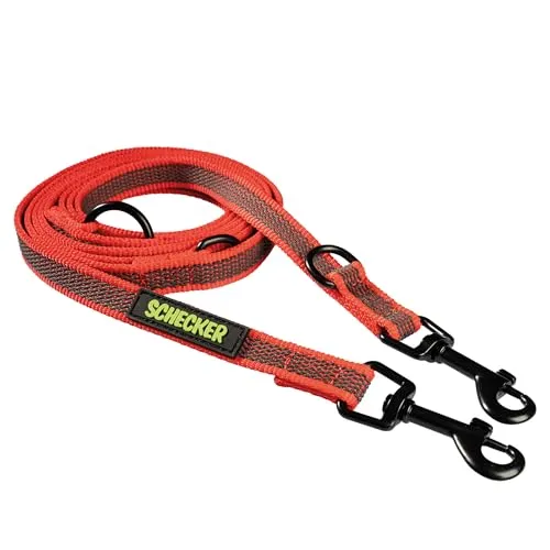 Schecker Hundeleinen - gummierte Verlängerungsleine mit 2 Karabiner - Nylonleinen wasserabweisend - extrem robust und reißfest
