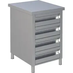 Produktbild KBS Schubladenschrank 4 Schubladen 500x700x850 mm ohne Aufkantung Edelstahl - Silber