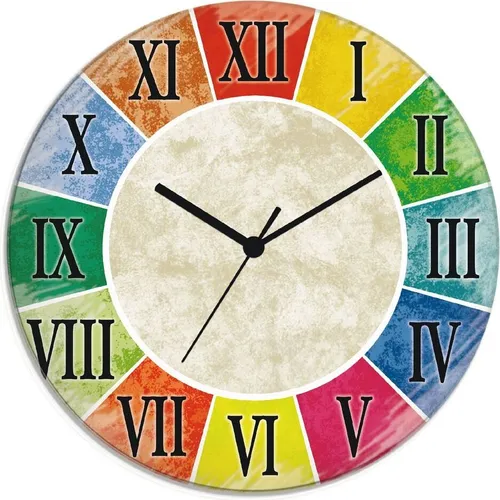 ARTland Glas Wanduhr Quarzuhr mit Römischen Zahlen von ARTland