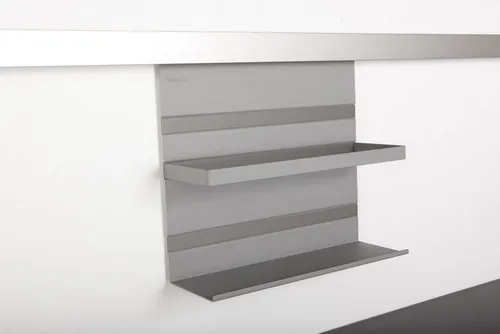 Kesseböhmer Küchenorganizer-Set Linero MosaiQ Küchen-Relingsystem Module Zubehör, Universalablage 300 mit Bügel titangrau