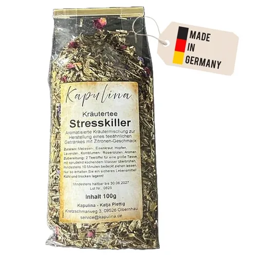 Tee Kräutertee Stresskiller loser Tee Melisse Lavendel Hopfen Rosenblüten 100g