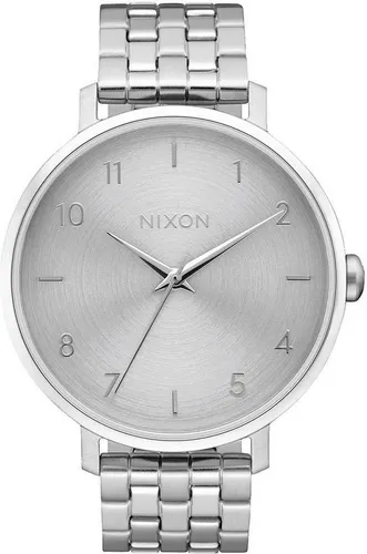 Nixon Mechanische Uhr Arrow Damenarmbanduhr - Elegante Armbanduhr aus gebürstetem Edelstahl, wasserdicht bis 10 bar und mit Automatik-Faltschließe für höchsten Tragekomfort.