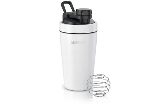 Arendo Protein Shaker Edelstahl Eiweißshaker 500 ml, verschließbar, bruchfest, BPA-frei, Edelstahl, auslaufsicher, spülmaschinengeeignet, mit Tragegriff und Mixball