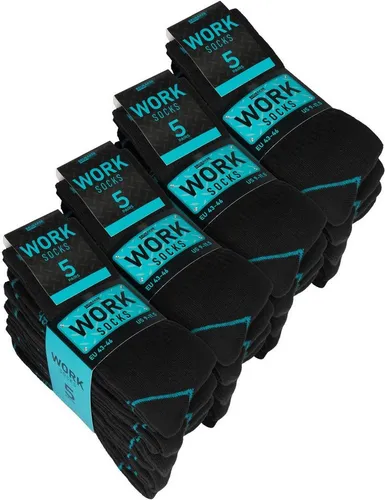 BRUBAKER 20 Paar Herren Arbeitssocken - Robuste Baumwoll-Socken für optimalen Halt - 🛠️ Diese elastischen Arbeitssocken bieten perfekten Halt und Tragekomfort. Mit verstärktem Fersen- und Zehenbereich ideal für lange Arbeitstage. Atmungsaktiv und strapazierfähig - für Sicherheit und Bequemlichkeit bei jedem Einsatz.