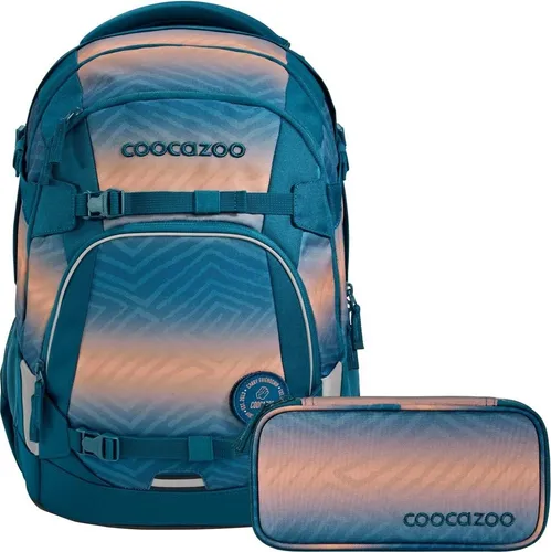 Coocazoo Schulrucksack MATE Pacific Tribes 2-teilig - Schulranzen für die 5. Klasse mit Easy-Grow-System, das eine individuelle Anpassung an die Körpergröße ermöglicht und durch die Pull-Forward Funktion für optimale Gewichtsverlagerung sorgt.