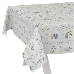 ANRO Tischdecke Wachstuch abwaschbar Blumenkaro Tischwäsche (Einzelstück 1-tlg), wasserabweisend pflegeleicht Floral Blau 120x140cm blau eckig | 140 cm x 120 cm