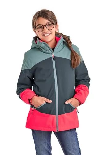 Killtec Mädchen kow 195 grls jckt Outdoorjacke Funktionsjacke mit Kapuze, Dunkel Aquaverde, 164 EU