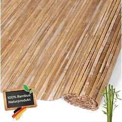 Bambusmatte Sichtschutz 140 x 300 cm - Karbonisierte Bambusmatte für Garten, Balkon und Terrasse - Gartensichtschutz mit natürlichem Look, bietet effektiven Lärm- und Windschutz, ideal für mehr Privatsphäre und ein stilvolles Ambiente.