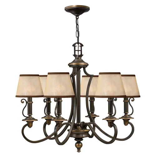 Elstead Lighting Plymouth Kronleuchter - Eleganter Kronleuchter aus Metall in Bronze, 67,6 cm groß, mit umweltfreundlichem Design (Grüner Punkt, RoHS) – ideal für stilvolle Innenbeleuchtung.