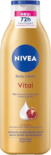 NIVEA Body Lotion Vital, nährende Körpercreme für reife Haut mit Granatapfel, Macadamiaöl & NIVEA Tiefenpflege Serum, Hautcreme für 72h intensive Feuchtigkeit (250 ml)
