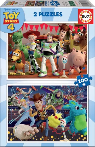 Educa 18107, Toy Story 4, 2x100 Teile Puzzleset für Kinder ab 6 Jahren, Disney Pixar, Puzzle