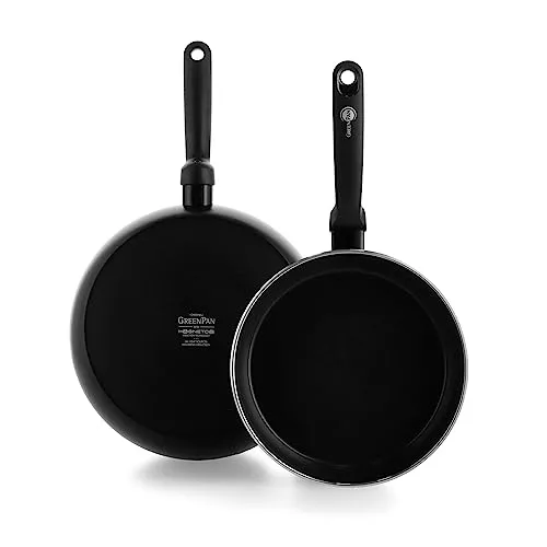 GreenPan Torino Keramikpfannenset 24 + 28 cm - Pfannenset mit PFSA-freier keramischer Beschichtung für gesundes Braten mit wenig Öl. Ideal für alle Wärmequellen und spülmaschinengeeignet.