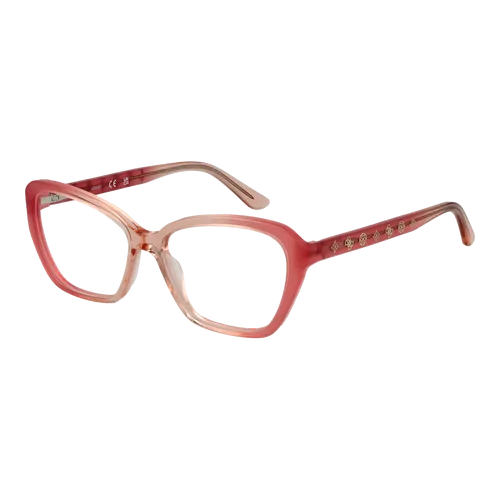 Guess Brillenfassung GU50115 074 52 Damen - Damen Brillenfassung im trendigen Katzenaugen-Stil, aus hochwertigem Azetat in Rosa, inklusive Original-Etui - ideal für modebewusste Frauen.