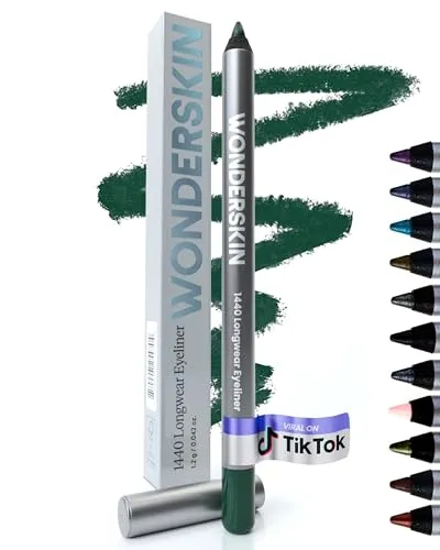 Wonderskin 1440 Longwear Grüner Eyer Liner-Stift – Wasserfester, spitzbarer und wischfester Kajalstift in Grün (Pine)
