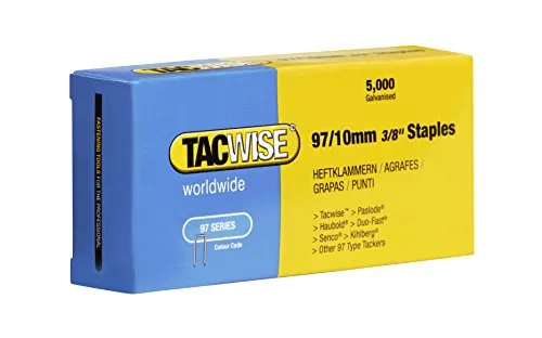 Tacwise 0302 Type 97 / 10 mm Verzinkte Schmalrückenklammern, 5000 Stück