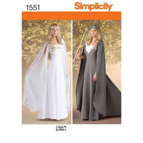 Simplicity 1551 Prinzessin Kostüm Misses Nähen Muster Größe 8-14 & 16-24 Ball
