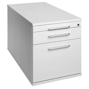 Hammerbacher Rollcontainer Solid TC20, grau - Robuster Rollcontainer aus Holz mit 2 Schüben, Hängeregistratur und abschließbar. Ideal für Büroorganisation und Sicherheit.