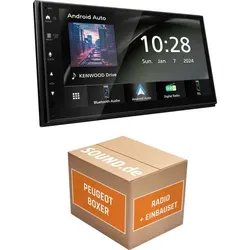 Autoradio Einbaupaket Kenwood DMX5023DABS passend für Peugeot Boxer kein Delphi 2-DIN Gerät, keine Radiovorbereitung, schwarz | Apple Carplay And...