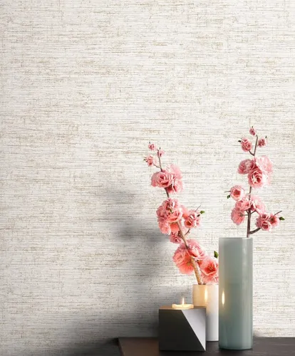 Newroom Vliestapete Liang Uni Grau in gold von Newroom