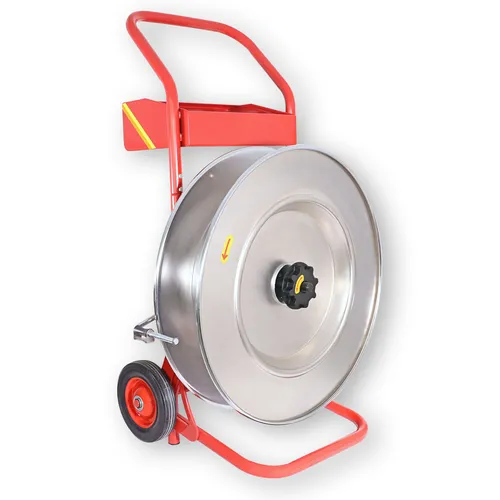Abroller | Abrollwagen | oszilliertes Stahlband | Packenwicklung | PP/PET Band