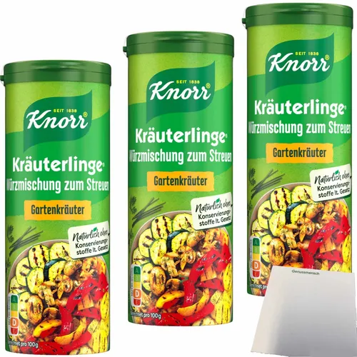 Knorr Kräuterlinge Gartenkräuter 3er Pack 3x60g Streuer usy Block