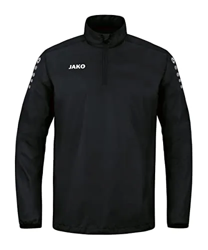 JAKO Kinder Rainzip Team, Schwarz, 164 - Jacke für Kinder mit wasserabweisendem Obermaterial und 1/4 Front-Reißverschluss, ideal für aktive Tage im Freien