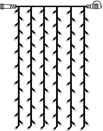 LED Lichtervorhang 1x2 m von Star Trading - Lichterkette für Außen & Innen, mit 102 kaltweißen LEDs, flexibel erweiterbar und ideal für stimmungsvolle Weihnachtsdekoration, IP44 für Spritzwasserschutz.