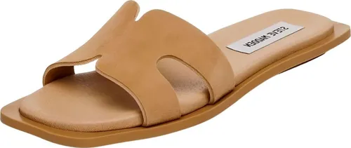 STEVE MADDEN Pantoletten aus Veloursleder in Beige, Größe 41 EU - Bequeme Pantoletten in Sandfarbe aus hochwertigem Veloursleder, ideal für lässige Looks und den Sommer. Mit offenem Zehenbereich und Blockabsatz für optimalen Tragekomfort.