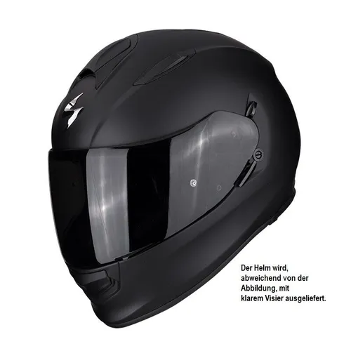 Scorpion EXO-491 Solid Integralhelm XS - Matt Schwarz - Motorradhelm für Unisex Erwachsene, mit kratzfestem Visier, optimaler Belüftung und Antibeschlagschutz - ideal für alle Jahreszeiten.