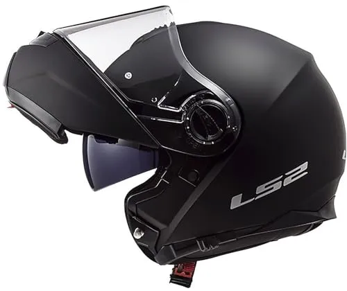 LS2 FF325 Strobe Klapphelm matt schwarz S - Motorradhelm mit modernem Design und HPTT-Technologie, ausgestattet mit versenkbarem Sonnenvisier und herausnehmbarem, waschbarem Innenfutter für höchsten Komfort.