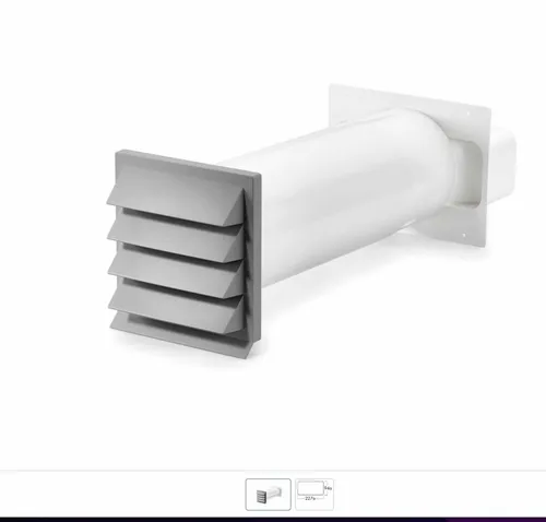Naber COMPAIR flow 150 K-Klima-R 150 Mauerkasten hellgrau - Dunstabzugshauben-Zubehör mit Rückstauklappe und Rechteckaufnahme für COMPAIR® flow 150, ideal für effiziente Luftzirkulation in Küchen.
