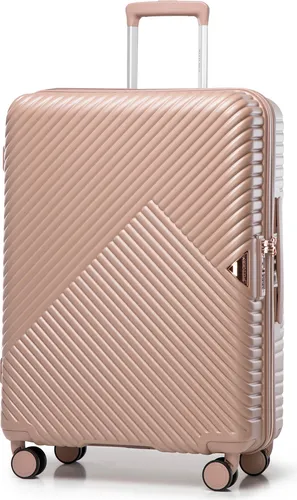WITTCHEN GL Style Line Reisekoffer - Mittlerer Trolley in Puderrosa - Gepäck-Set mit robuster Polycarbonat-Hartschale, 4 leisen Doppelrollen für maximale Wendigkeit und TSA-Zahlenschloss für sicheres Reisen.