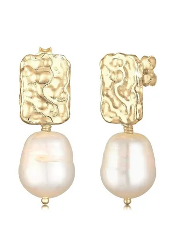 Elli Premium Perlenohrringe Barock Süßwasserzuchtperlen Weiß - Exklusive Perlenohrringe aus 925 Sterling Silber, handgefertigt mit einzigartigen barocken Süßwasser-Zuchtperlen. Ein stilvolles Accessoire für besondere Anlässe und das perfekte Geschenk.