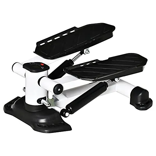 HOMCOM Mini Stepper für Zuhause - Rutschfester Up-Down Stepper mit LCD-Anzeige - Stepper für effektives Unterkörper-Training zu Hause, mit LCD-Monitor zur Fortschrittsverfolgung und stabiler Stahlrahmenkonstruktion für gleichmäßige Bewegungen.