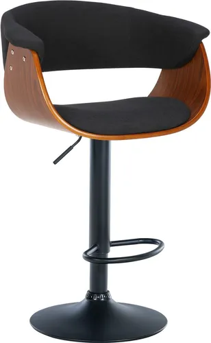 CLP Barhocker Vestal I Höhenverstellbar mit Holzsitz - Barhocker mit Holzschalensitz und 360° Drehfunktion, ideal für stilvolle Küchen oder Bars. Robustes Metallgestell mit Fußstütze für maximalen Komfort.