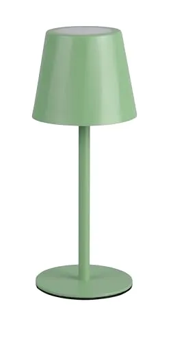 Reality Leuchten LED Akku Außen Tischleuchte Diaz R55961149, Metall Pistaziengrün, inkl. 1.6 Watt LED, Lichtfarbe einstellbar, 4-fach Touch
