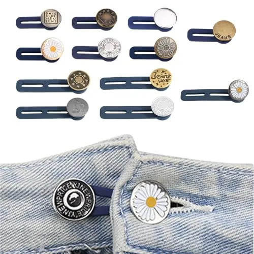 Stück Hosenbund-Verlängerungsknöpfe, Hosenbund-Verlängerungsknöpfe, Jeans-Hosen-Metallknöpfe, Jeans-Knöpfe und Hosen-Verlängerungsknöpfe-Set,Hemdkleid-Mutterschaft-Hosen-Hemdkleid-Metallknöpfe 12