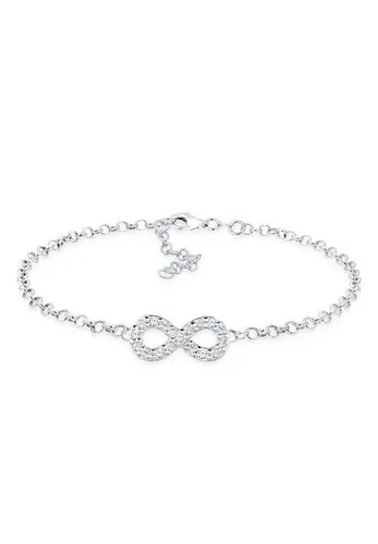 Elli Armband Infinity Weiß 925 Silber Rosegold, mit Kristallen von Swarovski® (kein Set, 1-tlg), Infinity