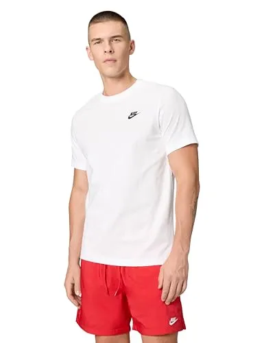 Nike Herren Sportswear Club T-Shirt XL, White/Black - Herren-Shirts mit klassischem, aufgesticktem Logo und entspannter Passform für höchsten Tragekomfort im Alltag.